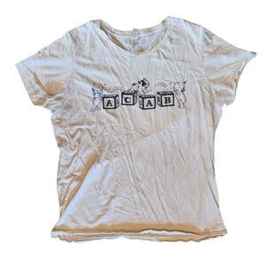 ACAB Baby Block T-shirt - Anti-Police Social Justice Protest Tee Womens L